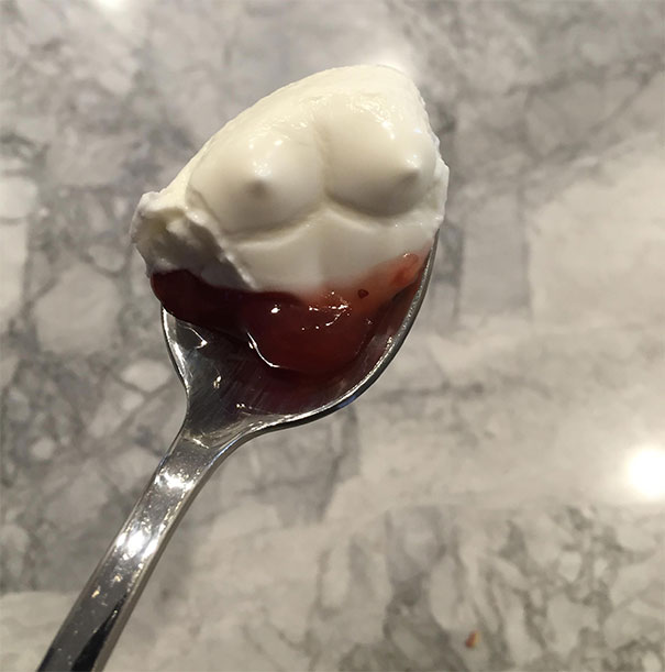 This Spoonful Of Yogurt Looks Topless