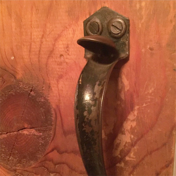 Door Handle Looks Like A Duck That Was In A Bar Fight