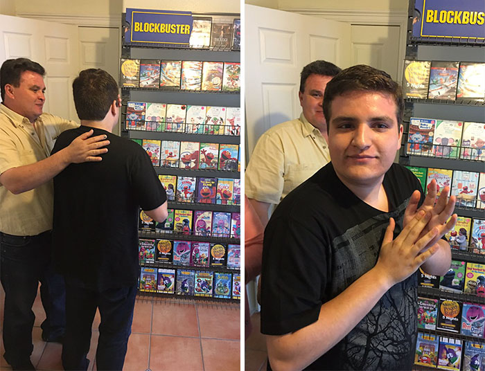 Autistic Boy Was Depressed After Local Blockbuster Closed Down, So His Parents Recreated It At Home