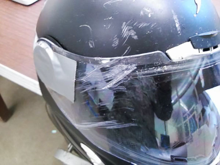 Fellow Riders, My Helmet Saved My Life This Weekend. I Would Have Been Hit In The Face With A Big Chunk Of Concrete