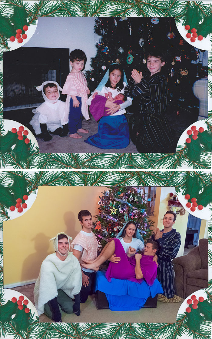 We Took The Same Christmas Photo 18 Years Later! I'm The Lamb