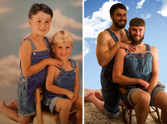 It's Unexplainable How Much Effort And Commitment Went Into This Photo Remake Of Me And Brother
