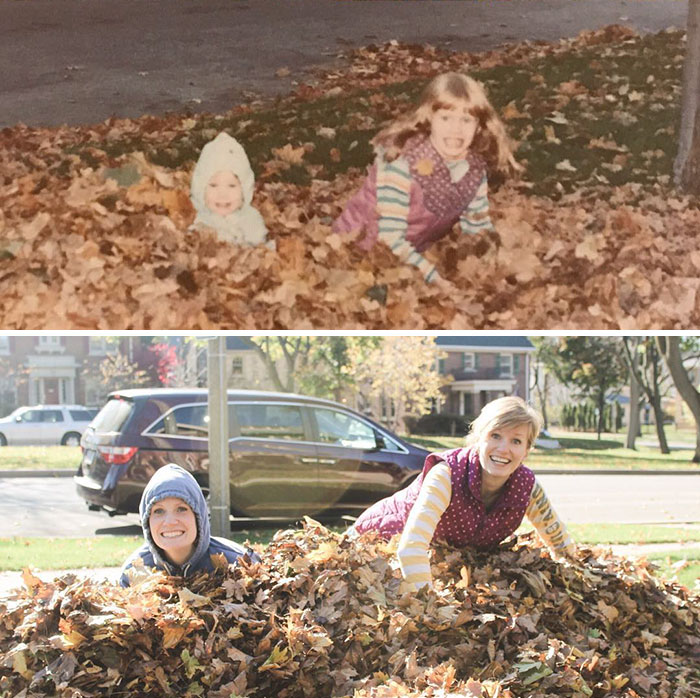 Old Family Photos: Fall Leaves Edition