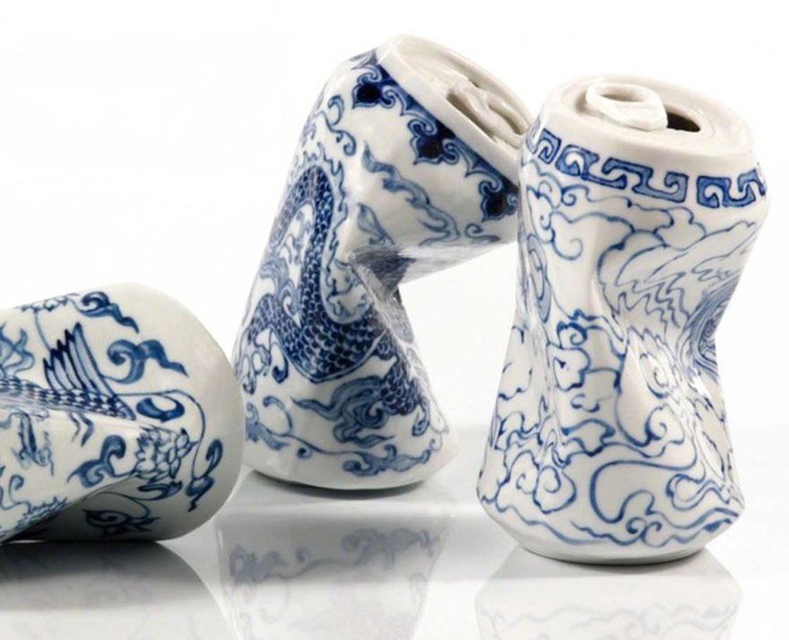 Smashed Can Sculptures Made In The Ancient Style Of Ming Dynasty Porcelain