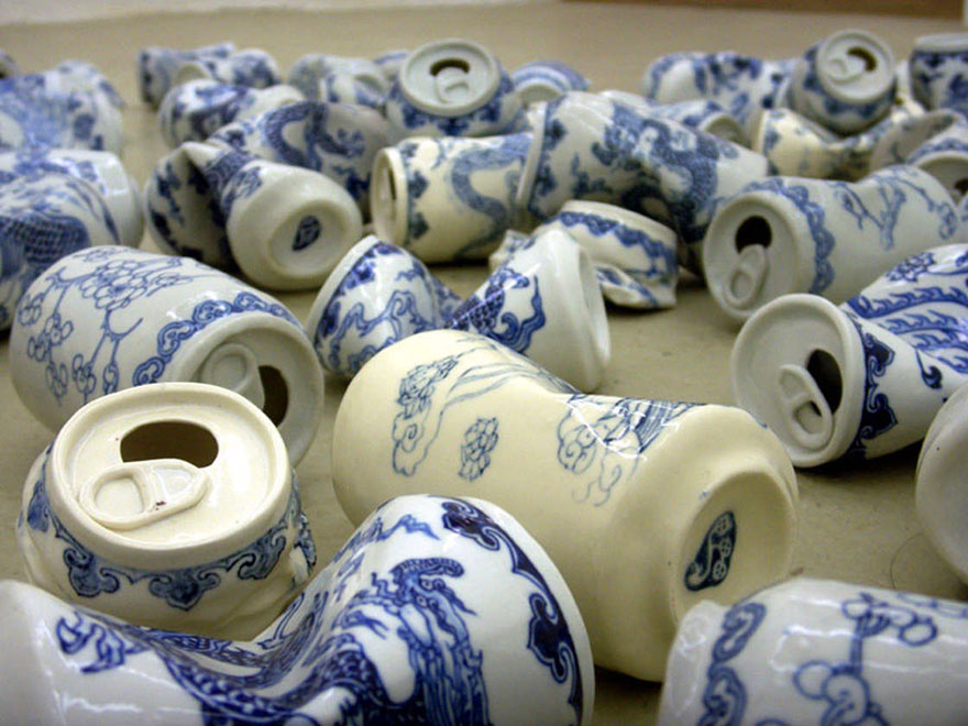 Smashed Can Sculptures Made In The Ancient Style Of Ming Dynasty Porcelain