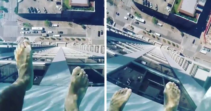 Is This The Scariest Swimming Pool Ever? See What It’s Like To Swim 500ft Above A Busy Road