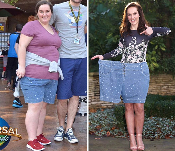 Los mismos pantalones, en 1 año de 122 kilos a 61