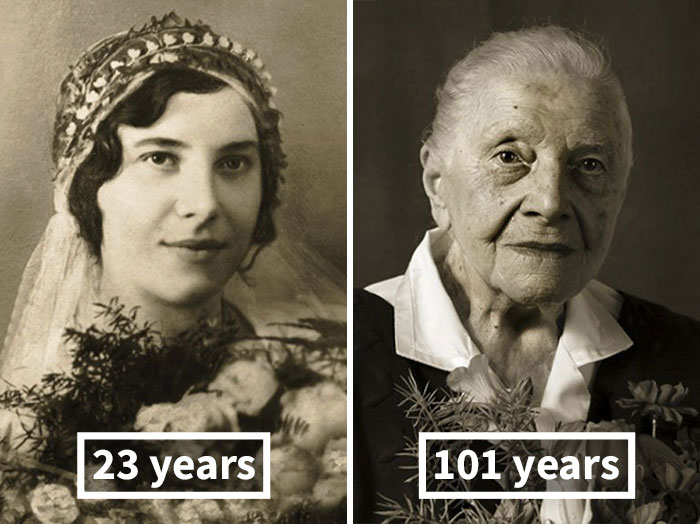 Marie Burešová, 23 Years Old (Wedding), 101 Years Old