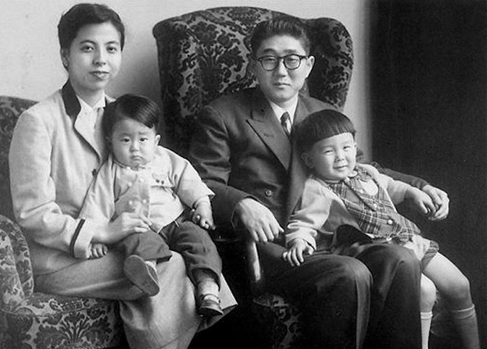 A Young Shinzo Abe, Japan’s Prime Minister (bottom Left) Pictured With His Family In 1956
