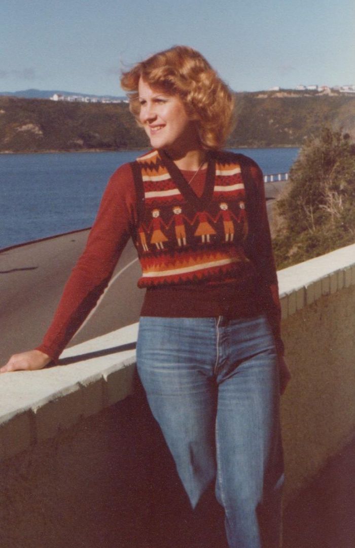 Mum In The 70s, Over Looking Wellington Harbour, New Zealand.