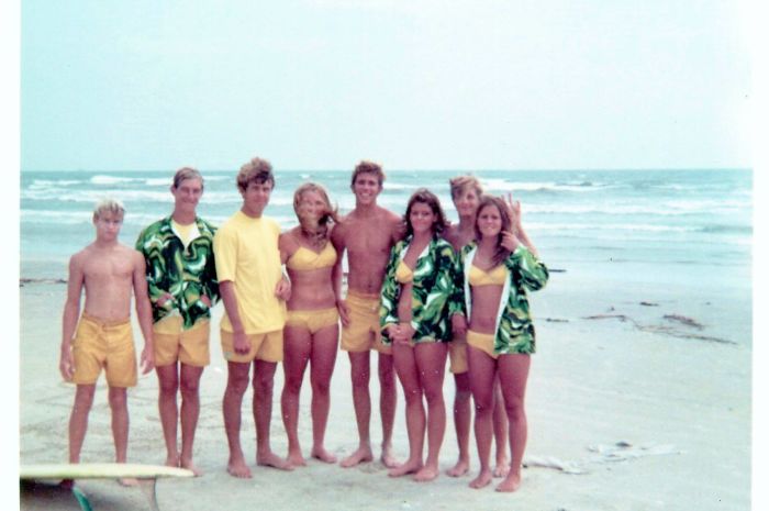 My Mom And Her Surf Team When She Was In High School (she Is 2nd From The Right). She Still Surfs Nearly Every Day.