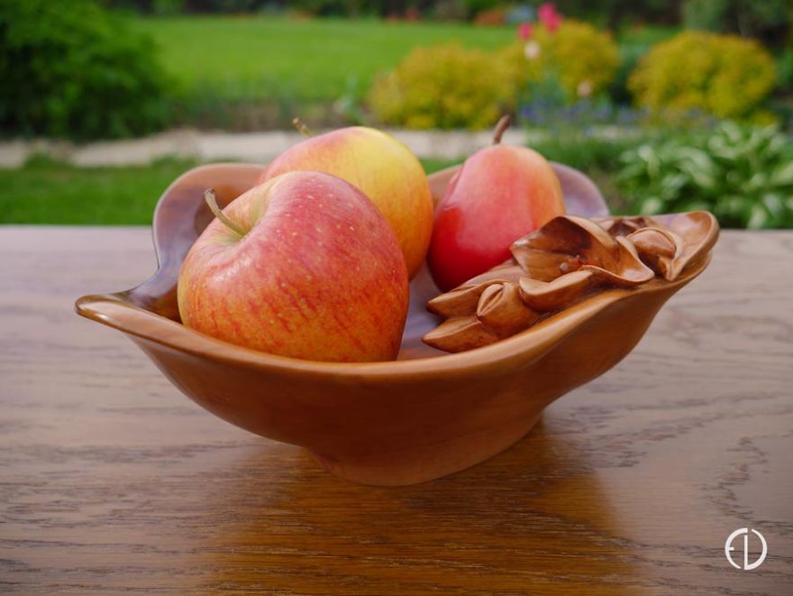 Hand Carved Apple Tree Bowl