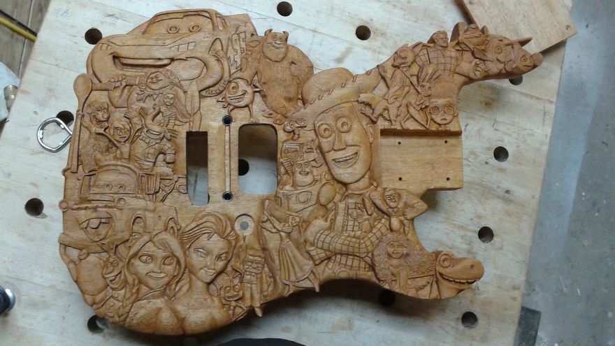 I Spent 200+ Hours To Make A "Pixar Guitar" Featuring Characters From Every Movie They've Ever Made