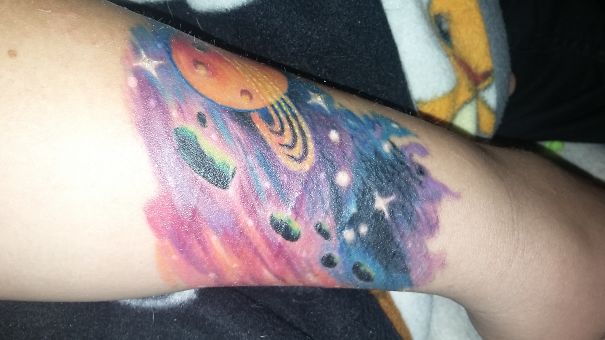 The Start Of A Half Sleeve Made To Remind Me Of How Infinite Our Universe Is And That This Pain Is Only Temporary