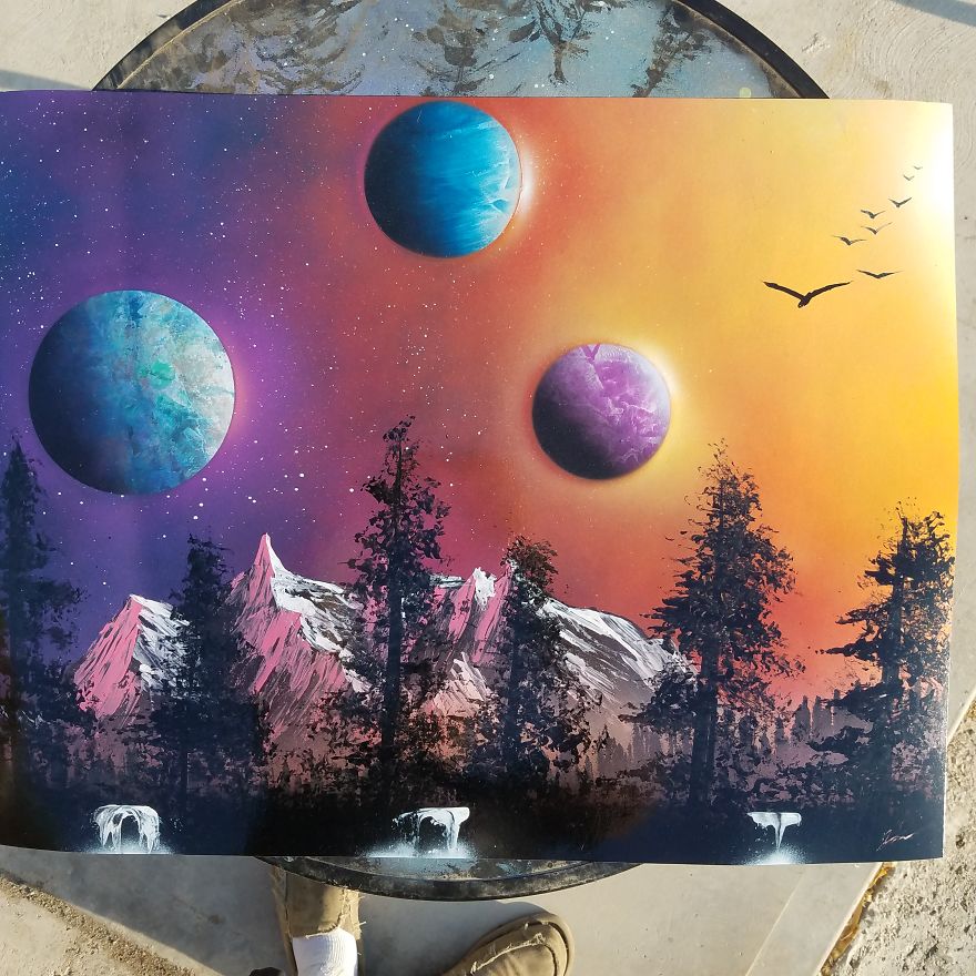 Custom Spray Paint Art With Creation Video.