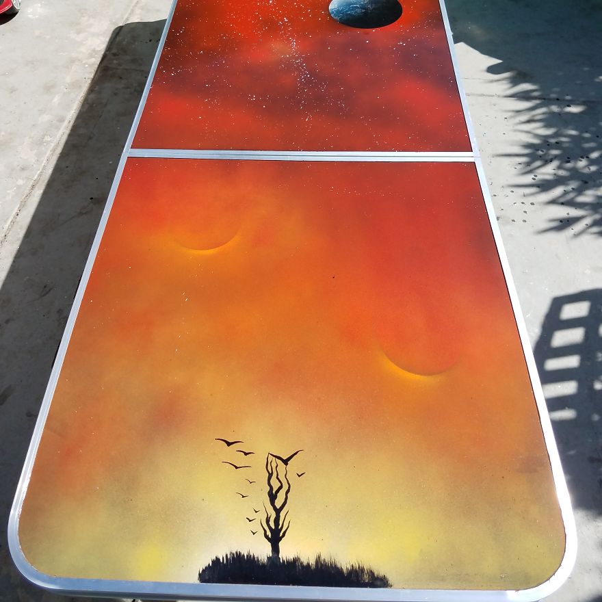 I Made This Custom Painted 8ft Beer Pong Table