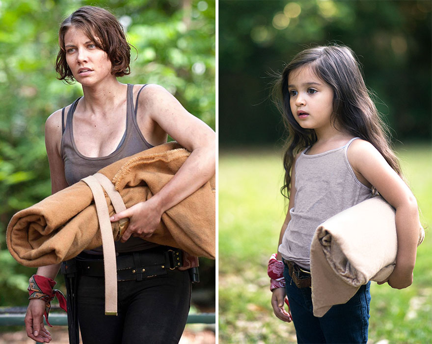 Lauren Cohan As "maggie" And Scout