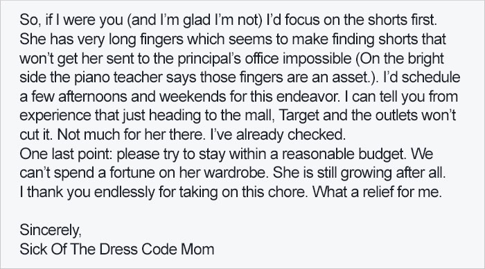 Mom Invites Principal To Go Shopping After Her Daughter Violates School's Ridiculous Dress Code