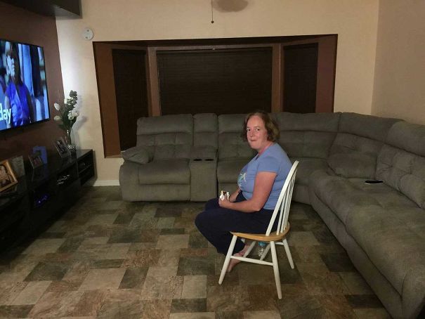We Just Got A New Sofa Today And I Caught My Wife Doing This