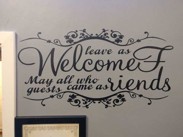 welcome sign in the restaurant 