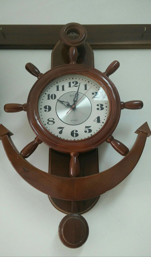 brown clock 
