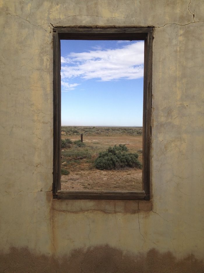 Looking Out Of A Ruin In Outback Australia. Kind Of Looks Like A Picture Frame On A Wall