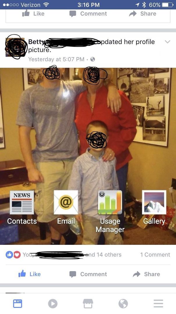 My Great Aunt Made A Screenshot Of Her Phone Her Profile Picture. Bonus: Half Of Her Own Face Is Cropped Out