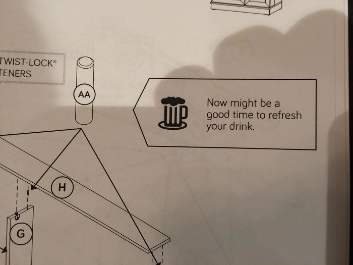 The Instructions For This Furniture Tell Me To Grab A Beer.