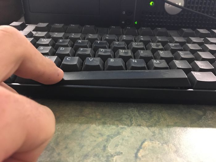 The Space Bar Has Only 1 Pivotal Point, So When You Press It On The Side It Doesn't Register The Keystroke
