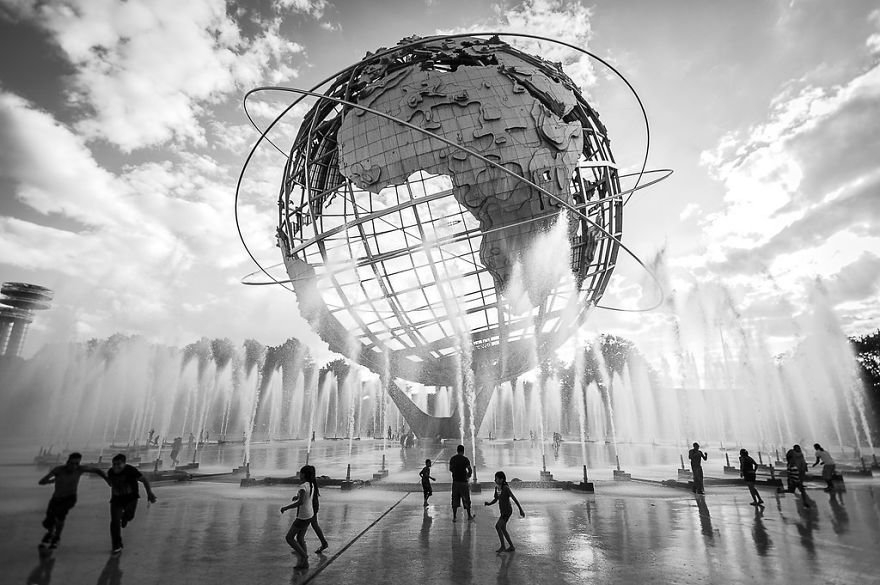 Unisphere Fountain, New York, USA