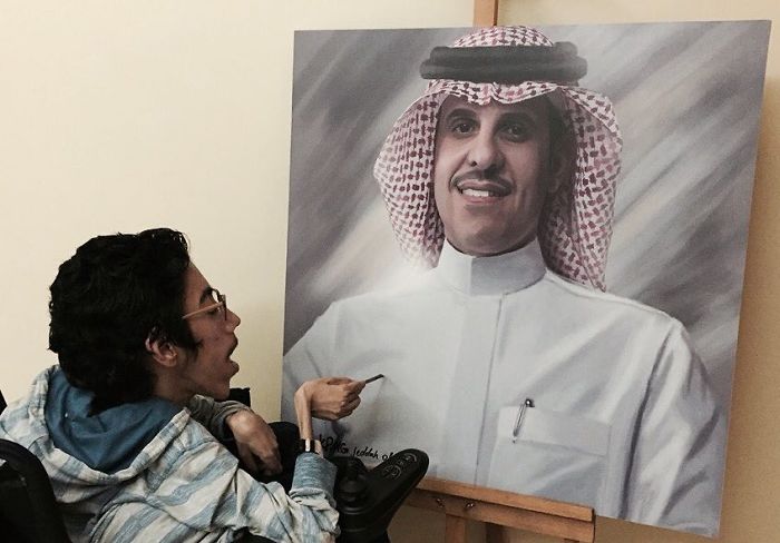 A Saudi Artist With Handicap Paints Wonderful Paintings