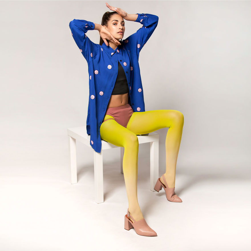 Bright, Hand-Dyed Gradient Tights By Bzr