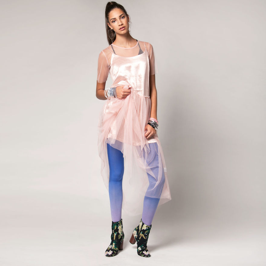Bright, Hand-Dyed Gradient Tights By Bzr