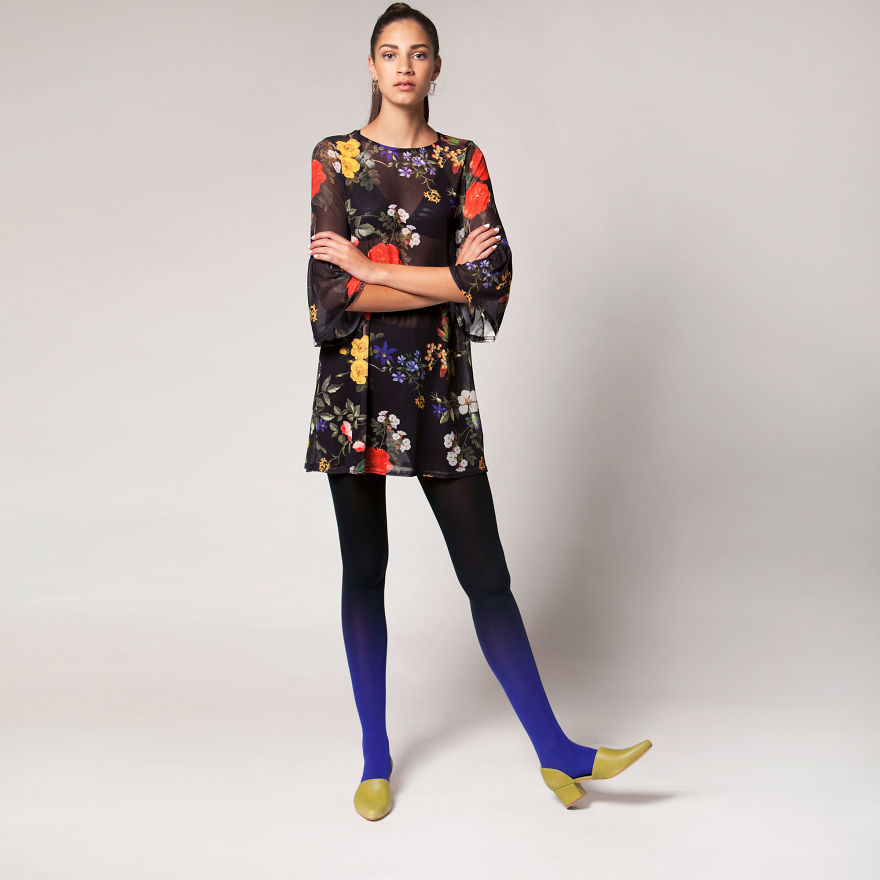 Bright, Hand-Dyed Gradient Tights By Bzr