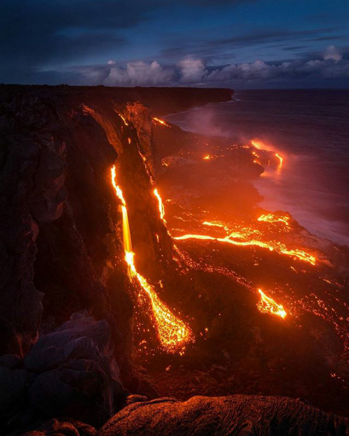 The Lavafall From The Big Island Of Hawaii