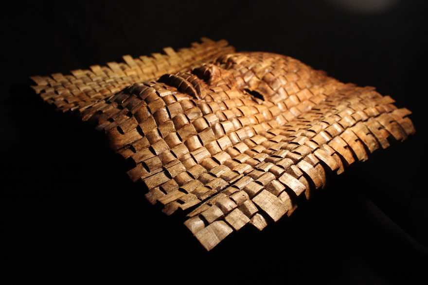 "Become Your Passion"Is A Carved Version Of A Woven Medium That Is Portrayed With My Own Medium In A Solid Piece Of Black Walnut.