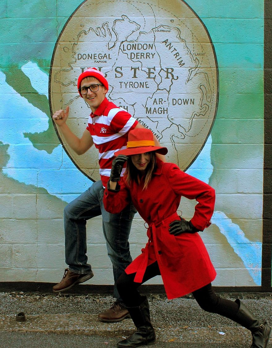 A Where's Waldo And Carmen Sandiego Couple's Photo Shoot To Bring On The Nostalgia