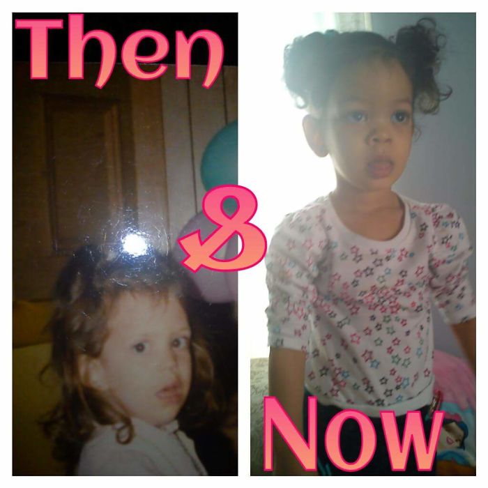 Me On The Left My Daughter On The Right. Both Of Us Age 2