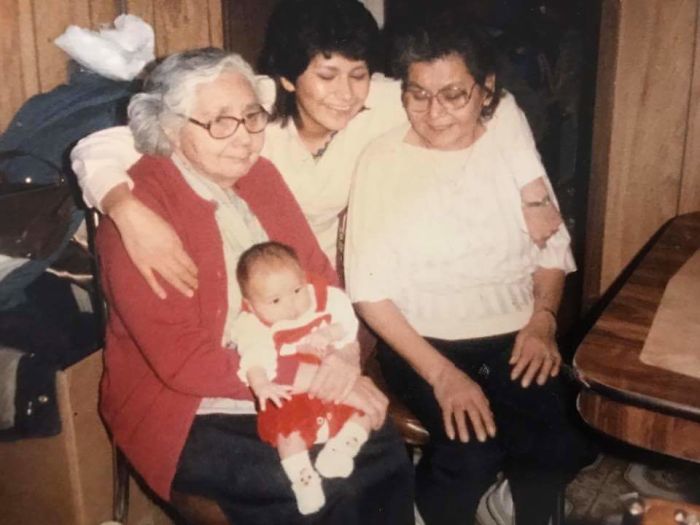 My Ma, My Grandma And Great Grand Mother Admiring, My Older Sister. Taken 26 Years Ago.
