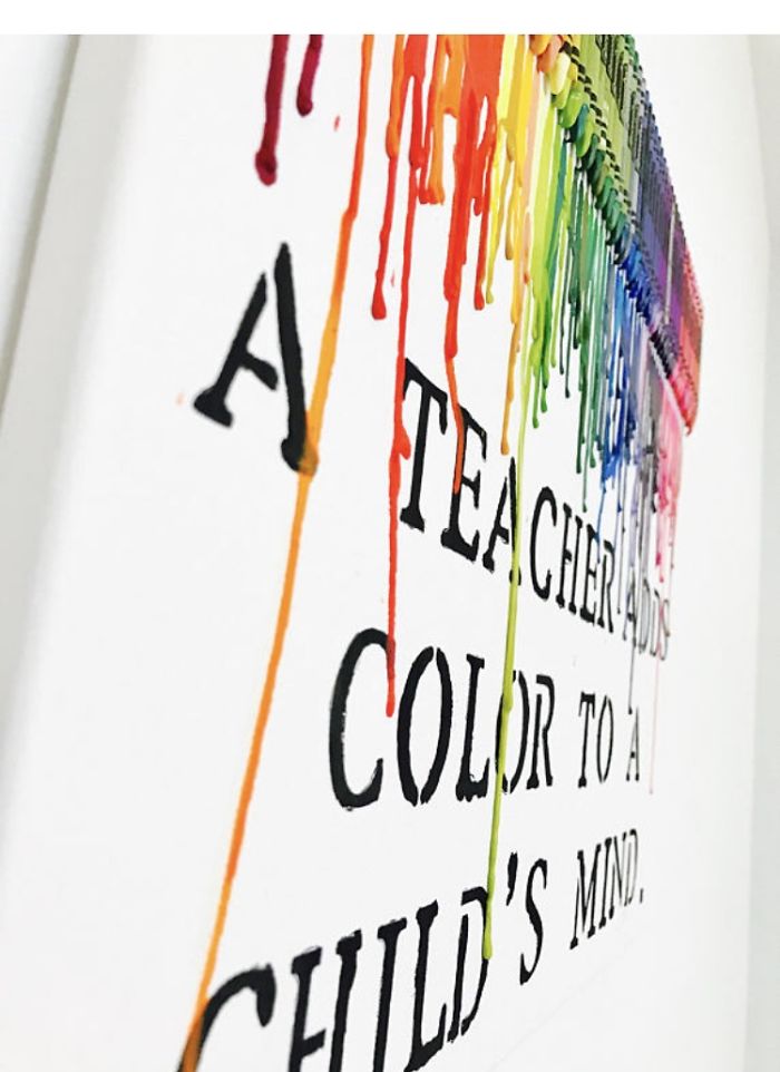 Teachers Gift Melted Crayon Art