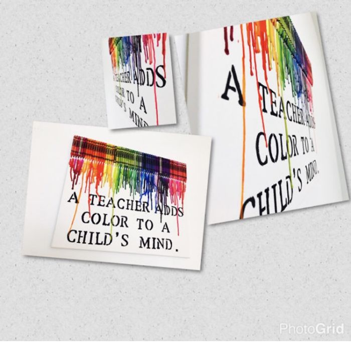 Teachers Gift Melted Crayon Art
