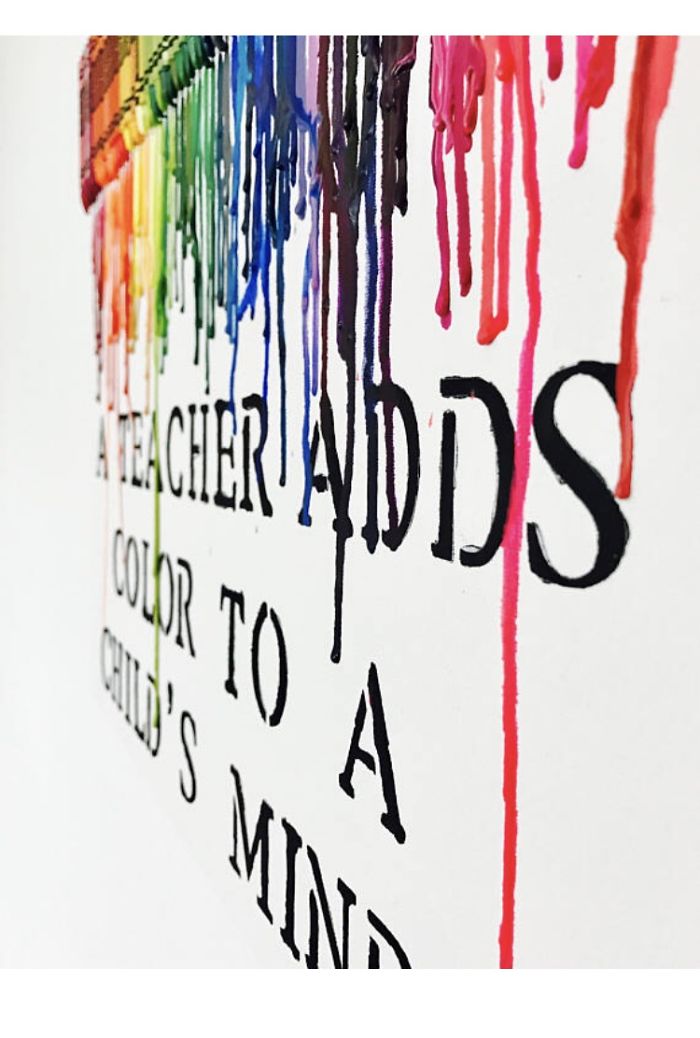 Teachers Gift Melted Crayon Art