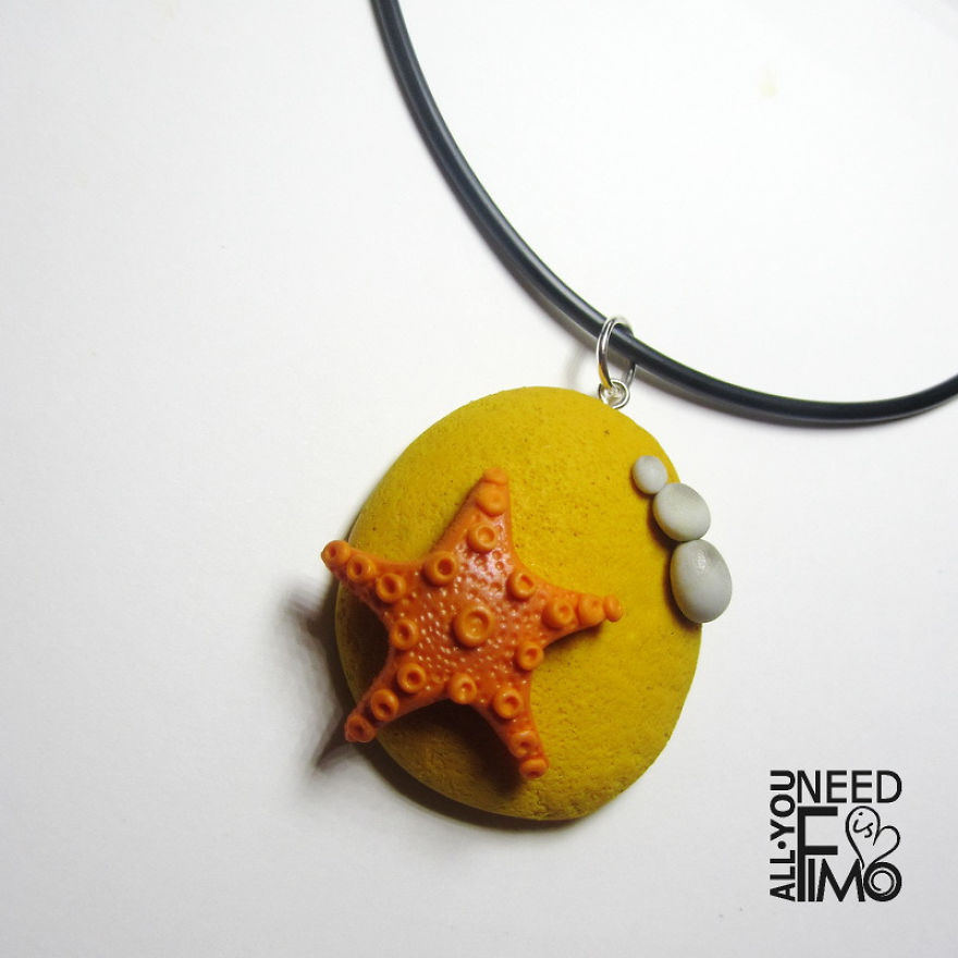 I Made This Pendant Out Of Polymer Clay! Summer Is Coming ♥