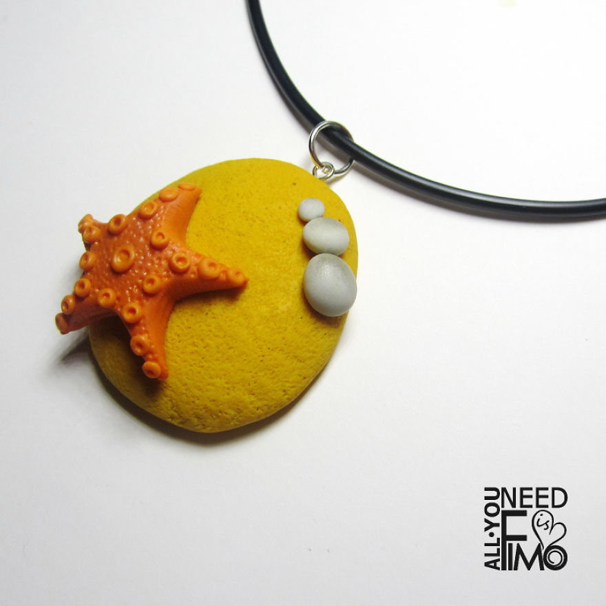 I Made This Pendant Out Of Polymer Clay! Summer Is Coming ♥