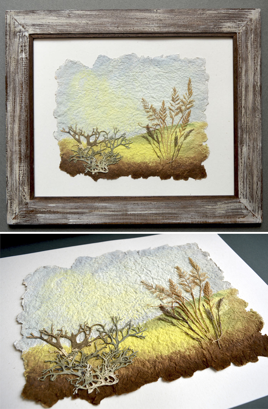 I Use Dried Pressed Plants And Painting To Create Original Artworks