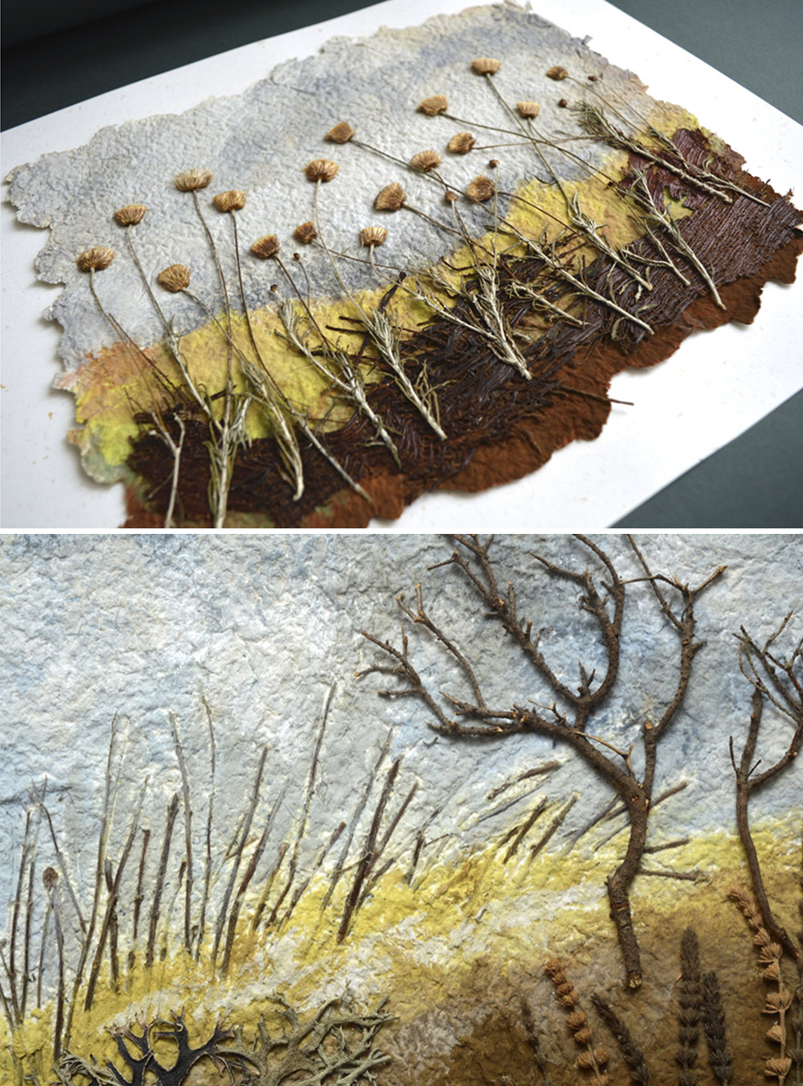 I Use Dried Pressed Plants And Painting To Create Original Artworks