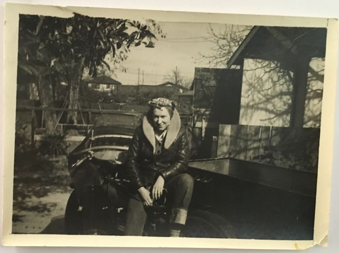 My Grandma On Her Motorcycle W Its Side Car (1934)