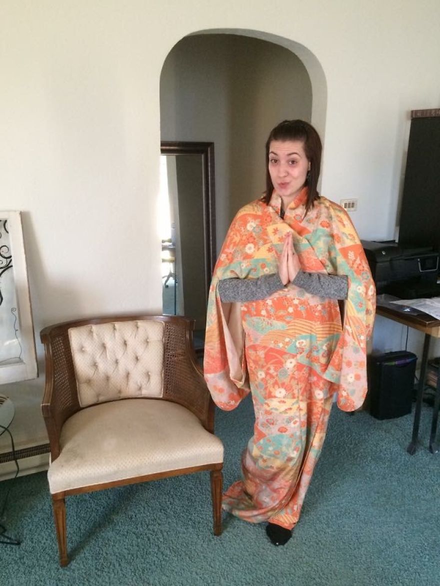 I Covered Cane Back Chair In My Japanese Kimono