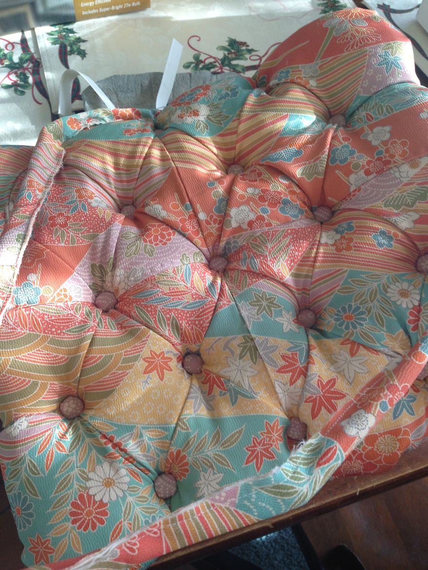 I Covered Cane Back Chair In My Japanese Kimono