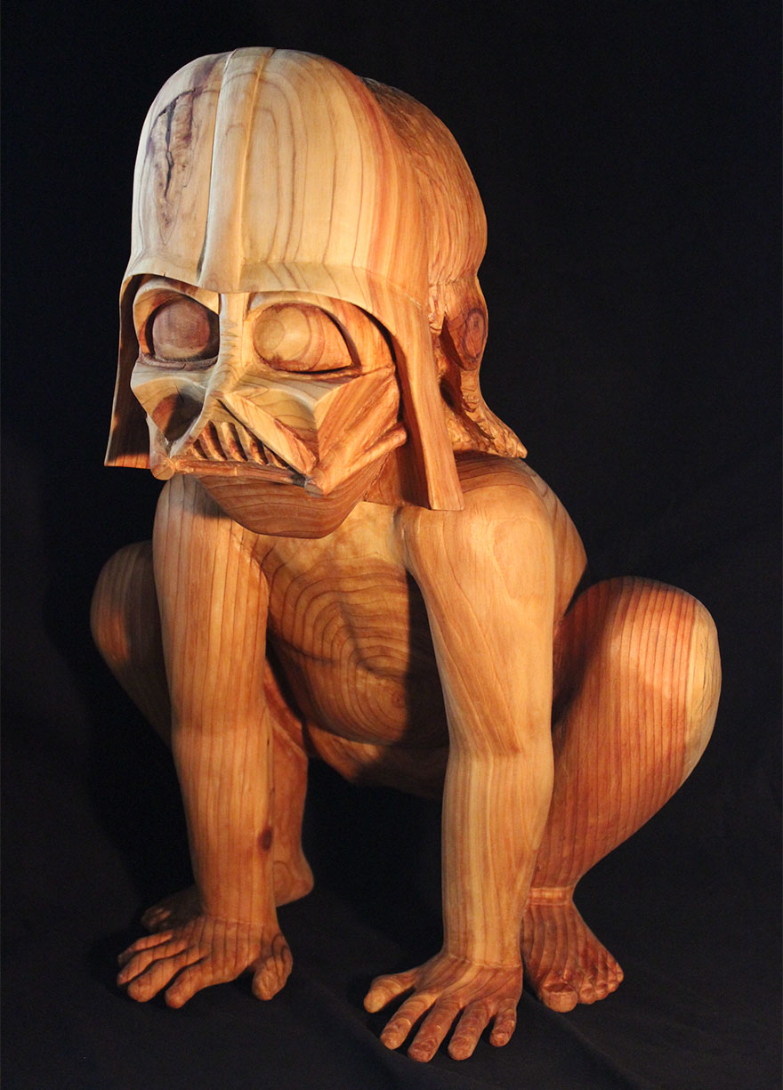 Little Sith Preschooler: I Carved My 4-Year-Old Son’s 1:1 Sculpture With His Favorite Darth Vader Mask
